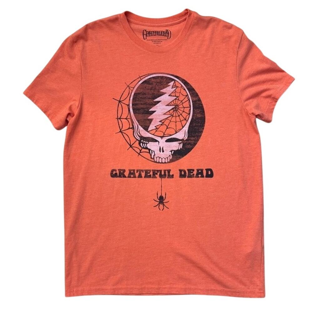 Grateful Dead Spider Orange skull classic rock lucky shirt Size Medium